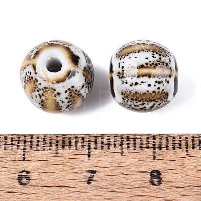 Vintage Porcelain Corrugated Beads PORC-N013-11R-1