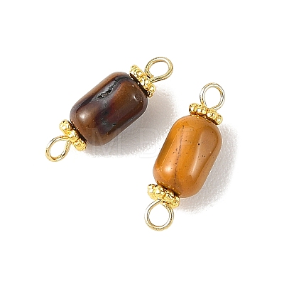 Natural Mookaite Beaded Connector Charms PALLOY-JF05976-1