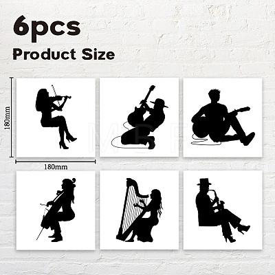 6Pcs Plant PVC Plastic Waterproof Self-adhesive Stickers Set DIY-WH0692-005-1