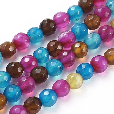 Natural Agate Beads Strands G-G580-6mm-18A-1