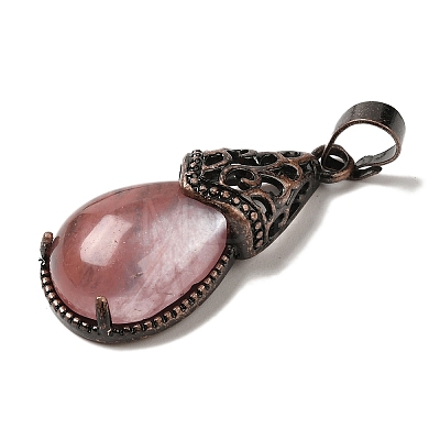 Cherry Quartz Glass Pendants G-H065-01R-07-1