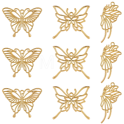 20Pcs 3 Styles Zinc Alloy Open Back Bezel Pendants FIND-SP0005-70-1