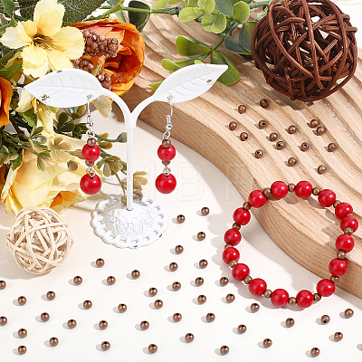 600Pcs Brass Smooth Round Beads KK-PA0001-17-1