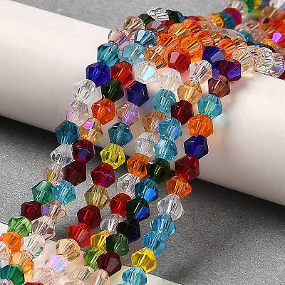 Transparent Electroplate Glass Beads Strands EGLA-A039-T4mm-L29-1