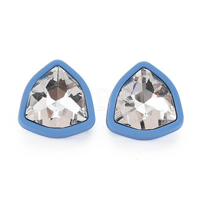 Crystal Rhinestone Triangle Stud Earrings with 925 Sterling Silver Pins for Women MACR-S275-036A-1