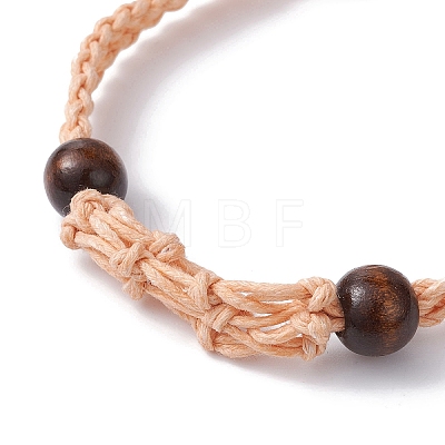 Adjustable Braided Waxed Cotton Macrame Pouch Bracelet Making BJEW-JB09698-03-1