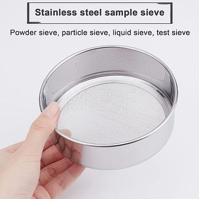 Olycraft 3 Pcs 3 Style 201 Stainless Steel Woven Wire Mesh Sieve DIY-OC0008-17-1