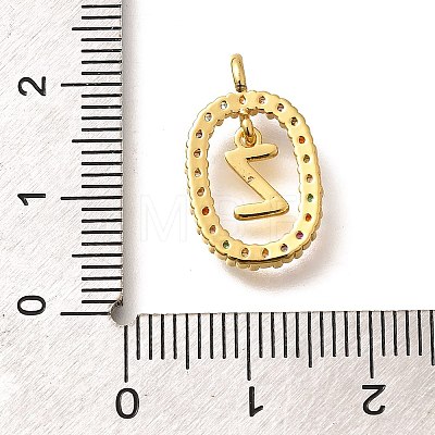 Brass Micro Pave Cubic Zirconia Pendants ZIRC-P123-01G-Z02-1