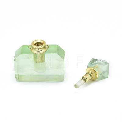 Faceted Natural Fluorite Openable Perfume Bottle Pendants G-E556-16A-1