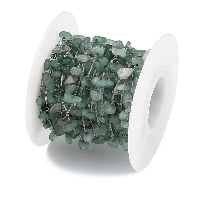 Handmade Natural Green Aventurine Chip Beads Chain CHS-H028-06A-07-1