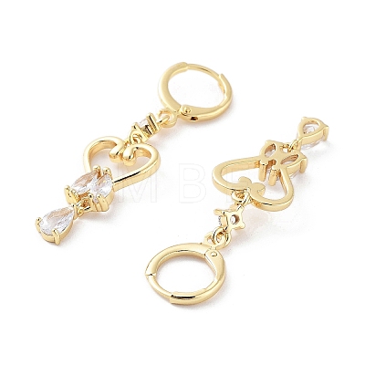 Rack Plating Golden Brass Dangle Leverback Earrings EJEW-A030-01G-G-1
