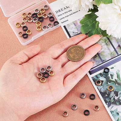 40Pcs 4 Colors 304 Stainless Steel Big Hole Beads STAS-SZ0001-86-1