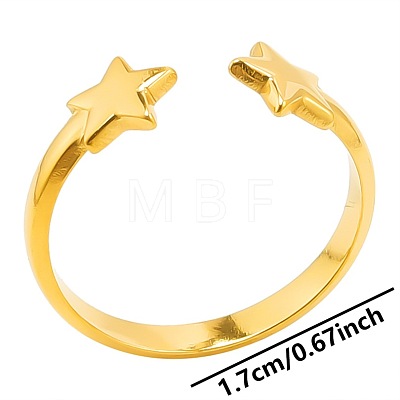 Minimalist Star 304 Stainless Steel Cuff Rings TA5890-2-1