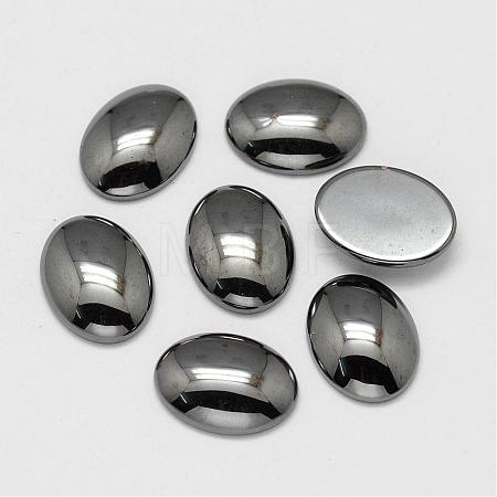 Non-magnetic Synthetic Hematite Cabochons G-P162-04-6x8mm-1