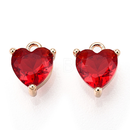 Valentine's Day Brass Charms X-ZIRC-Q021-020G-NF-1