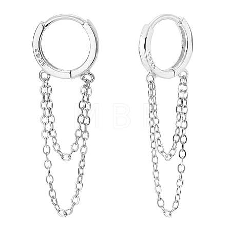 1Pair 925 Sterling Silver Hoop Earrings EJEW-UN0002-85P-1