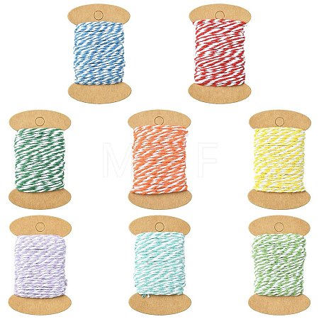 8 Rolls 8 Colors 10M Two Tone Cotton Cords OCOR-CJ0004-14-1
