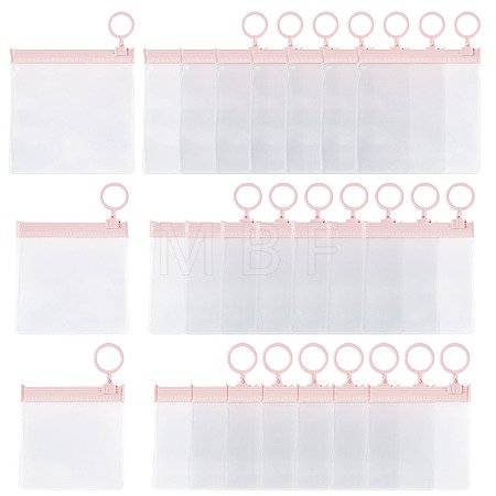24Pcs 3 Styles Transparent EVA Resealable Bags with Rings ABAG-TA0002-25-1