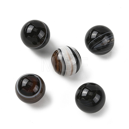 Natural Banded Agate(Dyed & Heated) Sphere Beads GG-D003-A04-01-1