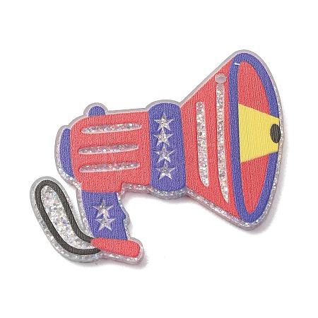 Independence Day Printed Transparent Acrylic Pendants OACR-B055-02C-1