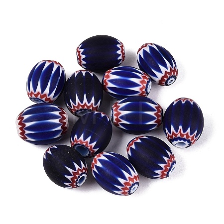 Handmade Millefiori Glass Barrel Beads LA-N002-18D-1