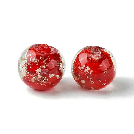 Luminous Handmade Gold Sand Lampwork Beads FOIL-B001-07C-1