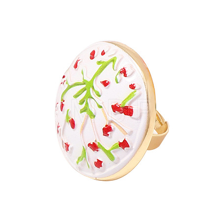 Adjustable Alloy Enamel & Resin Cuff Finger Rings WG30AE2-05-1