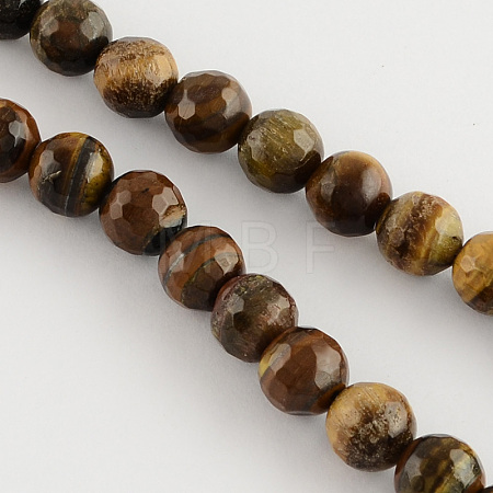 Natural Tiger Eye Round Bead Strands G-R203-4mm-1