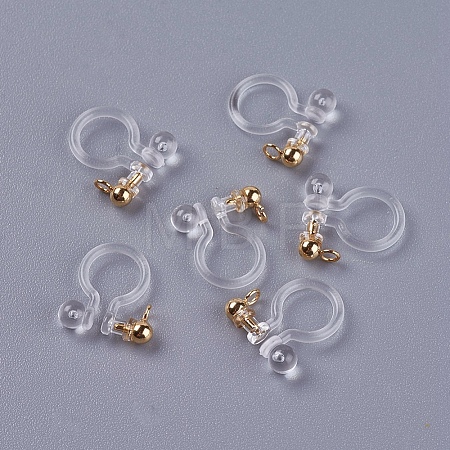 Transparent U Type Alloy Ear Clip PALLOY-WH0009-01G-1