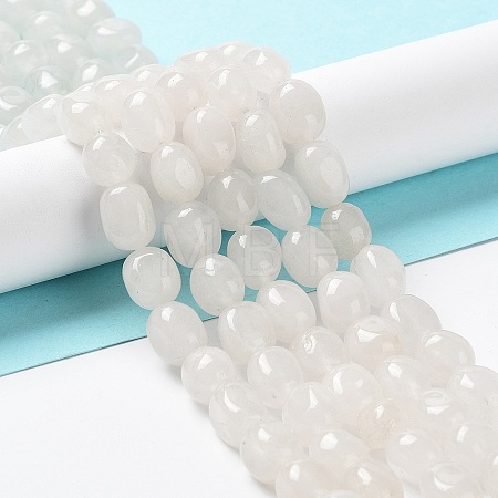 Natural White Jade Beads Strands G-E614-B01-08-1