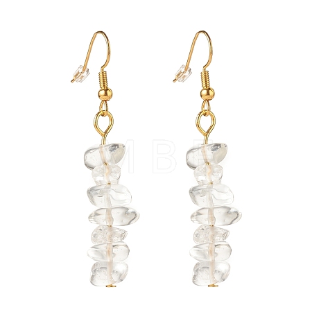 Natural Quartz Chip Beaded Dangle Earrings EJEW-JE04788-03-1