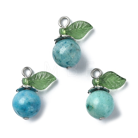 Natural Hemimorphite Dyed Fruit Pendants PALLOY-TA00077-02-1