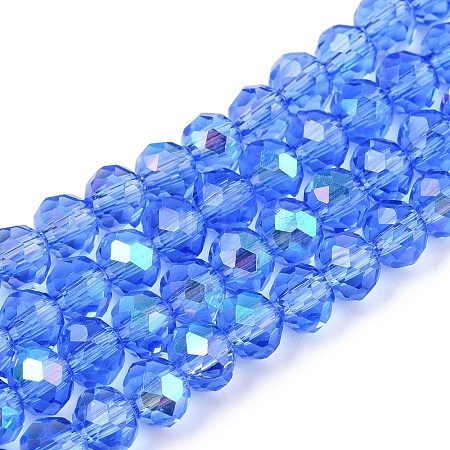 Electroplate Glass Beads Strands EGLA-A044-T6mm-L14-1
