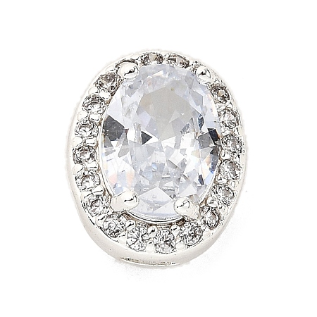 Brass Micro Pave Cubic Zirconia Beads KK-D408-11S-07A-1