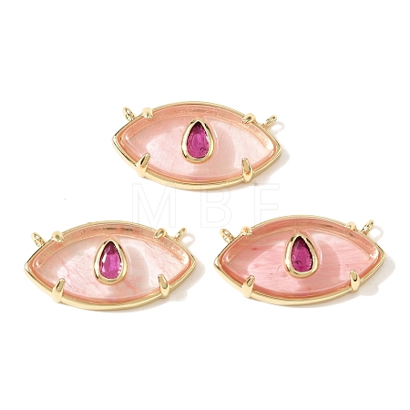 Cherry Quartz Glass Pendants KK-C255-22G-04-1