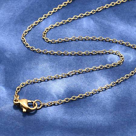 Ion Plating(IP) 304 Stainless Steel Cable Necklaces MAK-N016-12G-1