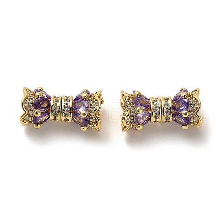 Brass Micro Pave Cubic Zirconia Beads ZIRC-P112-05G-01-1