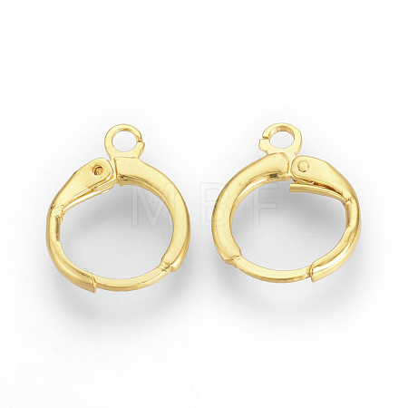 Brass Huggie Hoop Earring Findings KK-R071-08G-1