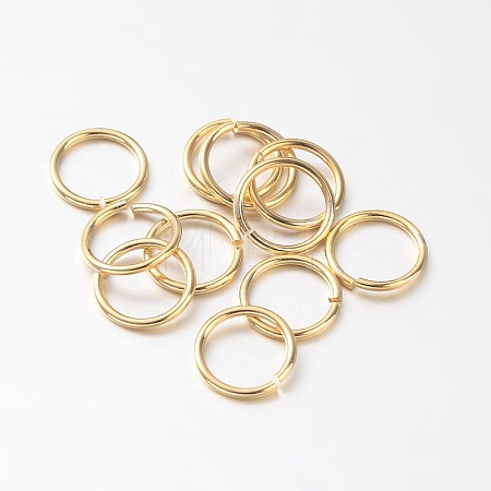 Eco-Friendly PVD Vacuum Plating & Long-Lasting Plated Brass Open Jump Rings KK-E663-8mm-G-1