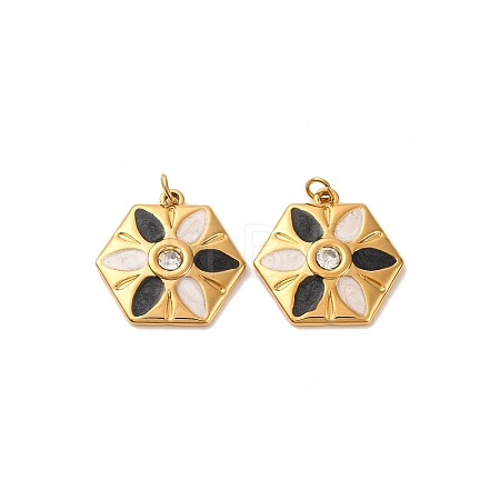 304 Stainless Steel Rhinestone Pendants STAS-U061-14G-01-1