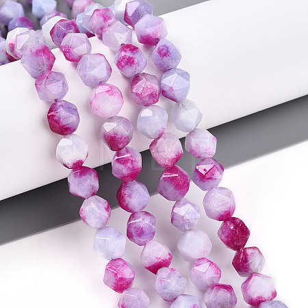 Dyed Natural White Jade Beads Strands G-T139-8mm-45S-1