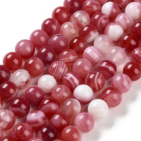 Natural Striped Agate/Banded Agate Beads Strands G-Z060-A01-B15-1