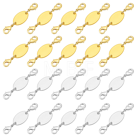 20Pcs 2 Colors Oval Brass Connector Charms HJEW-PH02502-1