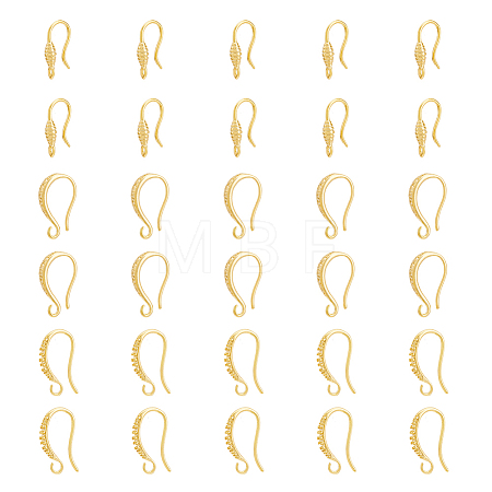 30Pcs 3 Style Rack Plating Brass Earring Hooks KK-DC0002-02-1