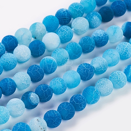 Natural Crackle Agate Beads Strands G-G055-6mm-2-1
