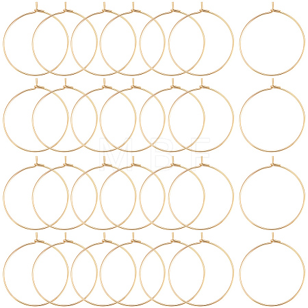 100Pcs 304 Stainless Steel Hoop Earring Findings STAS-BBC0009-65-1