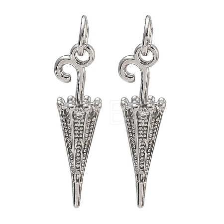 Brass Micro Pave Clear Cubic Zirconia Pendants KK-CBAD9DF-08P-1