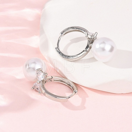 Bowknot with Round Brass Hoop Earrings EJEW-D351-12P-1
