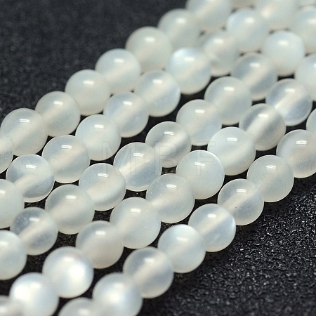 Natural White Moonstone Beads Strands X-G-P342-02A-4mm-AA-1