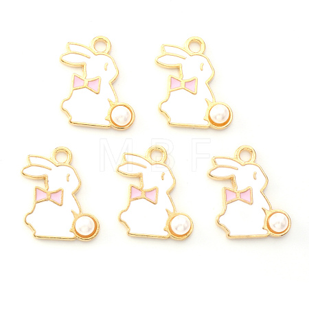 Light Gold Plated Alloy Enamel Pendants ENAM-R136-23A-1